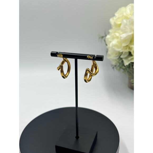 Missoma 18k Recycled Gold Plated Double Molten Abstract Sculptural Twist Earring - Picture 4 of 11